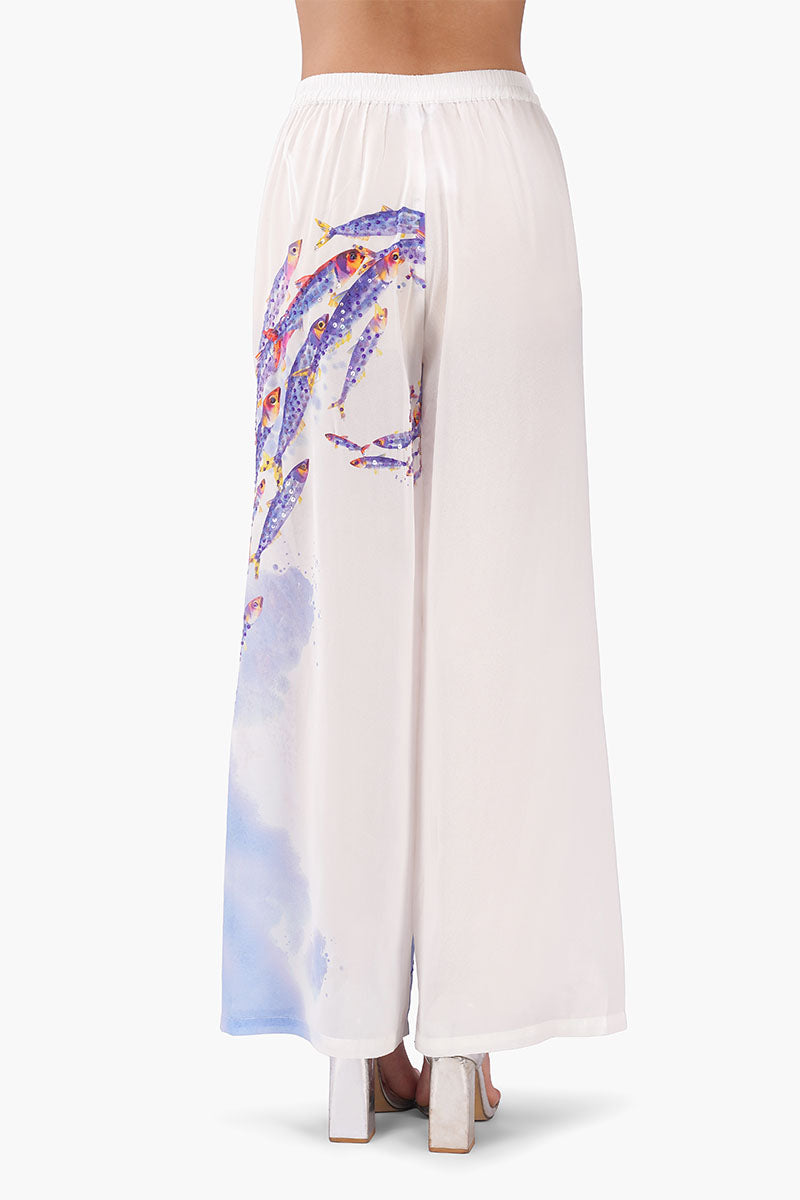 Aqua Ballet Fish Printed Embellished Pants