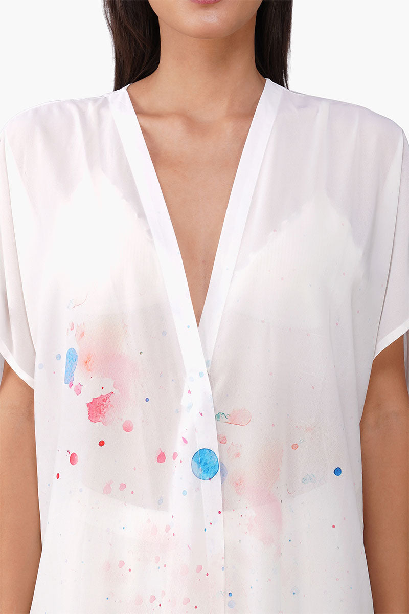 Turtle Tango Printed Embellised Cover Up