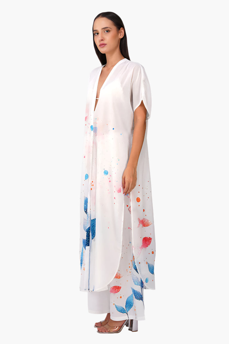 Turtle Tango Printed Embellised Cover Up