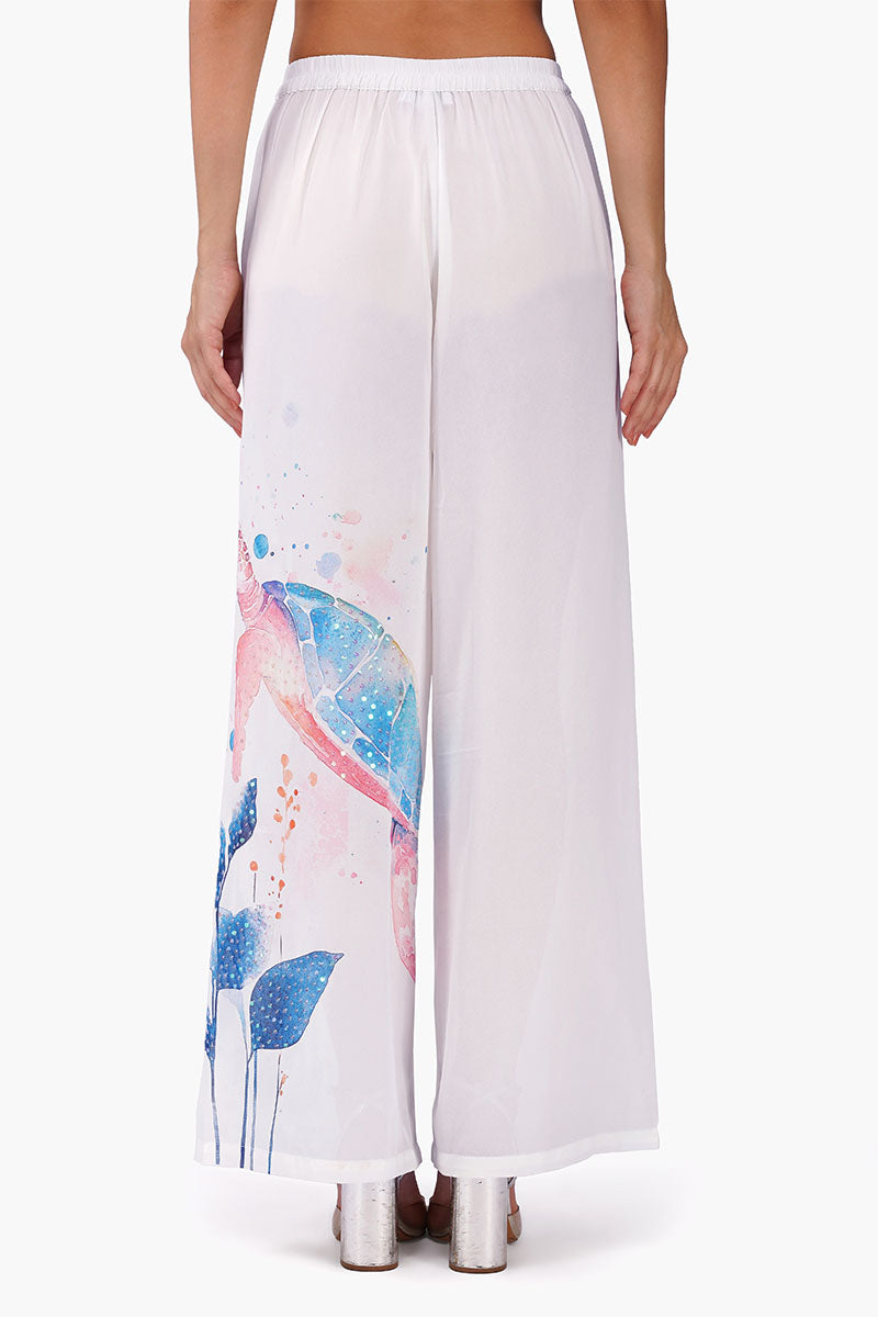 Turtle Tango Printed Embellised Pants