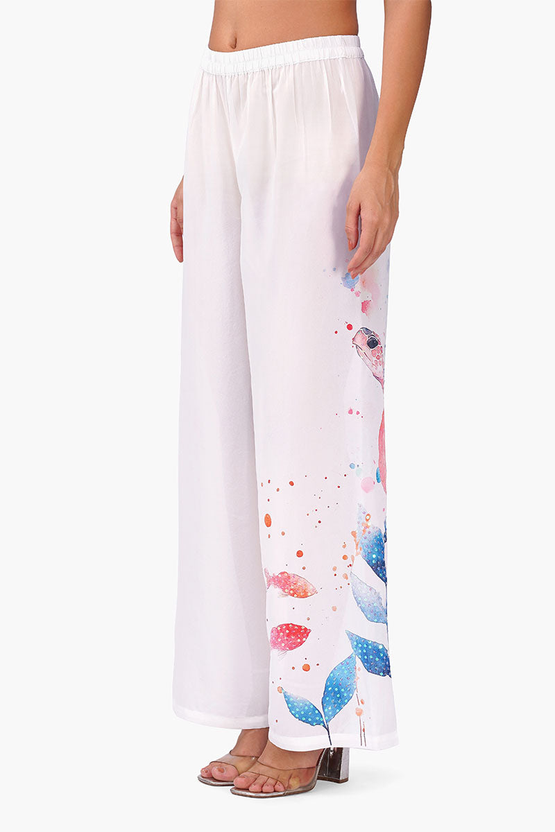 Turtle Tango Printed Embellised Pants