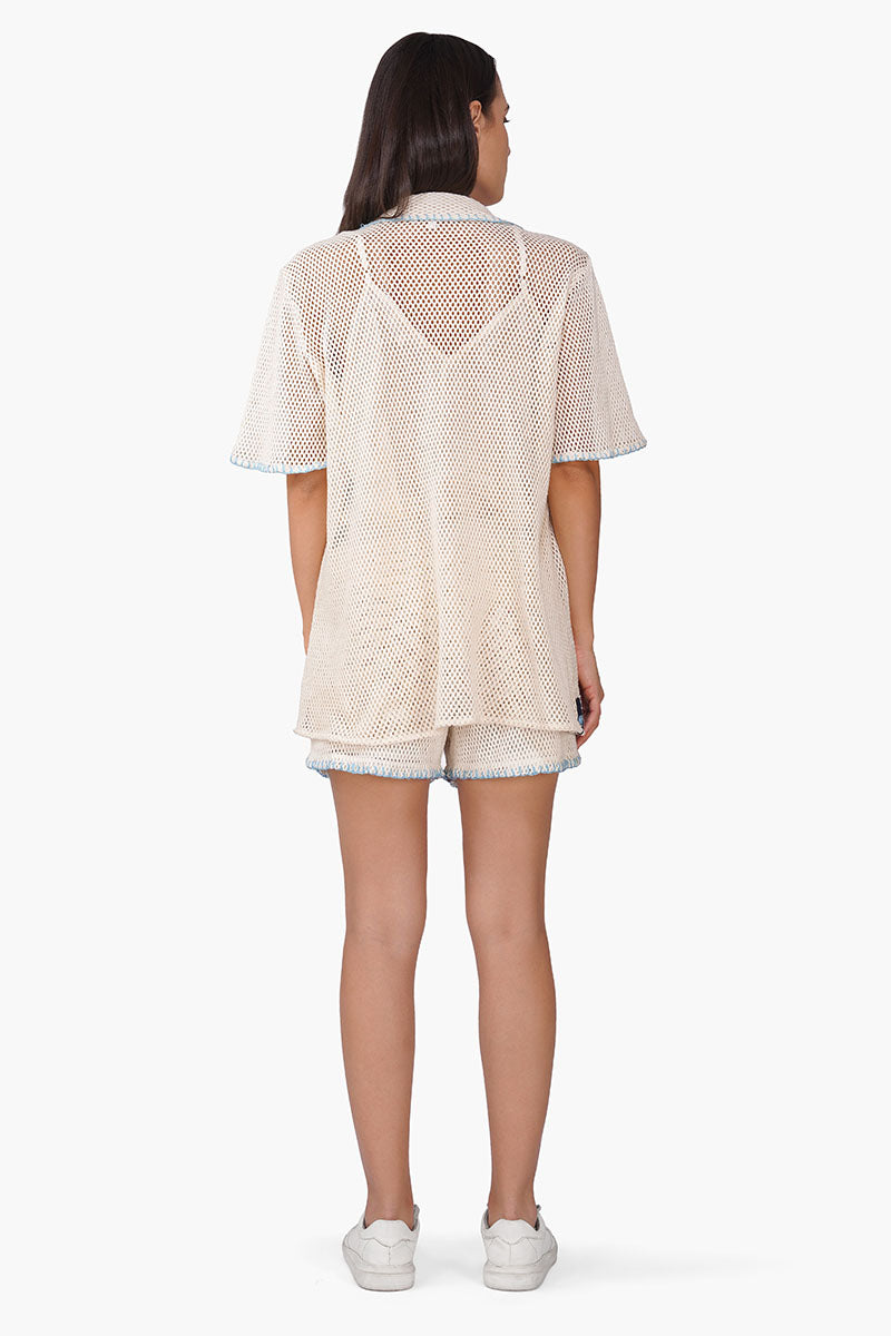 Ocean Multi Thread Embroidered Shirt