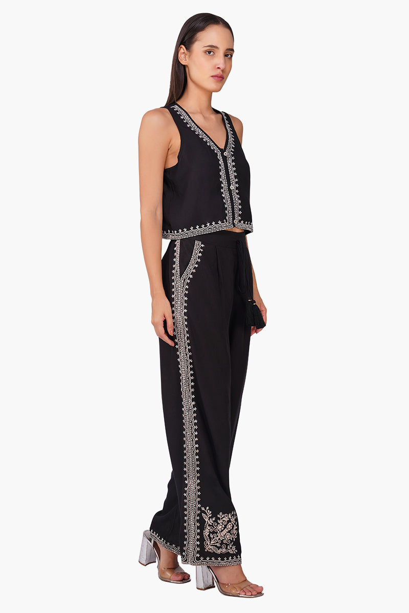 Monochrome Muse Embroidered Top