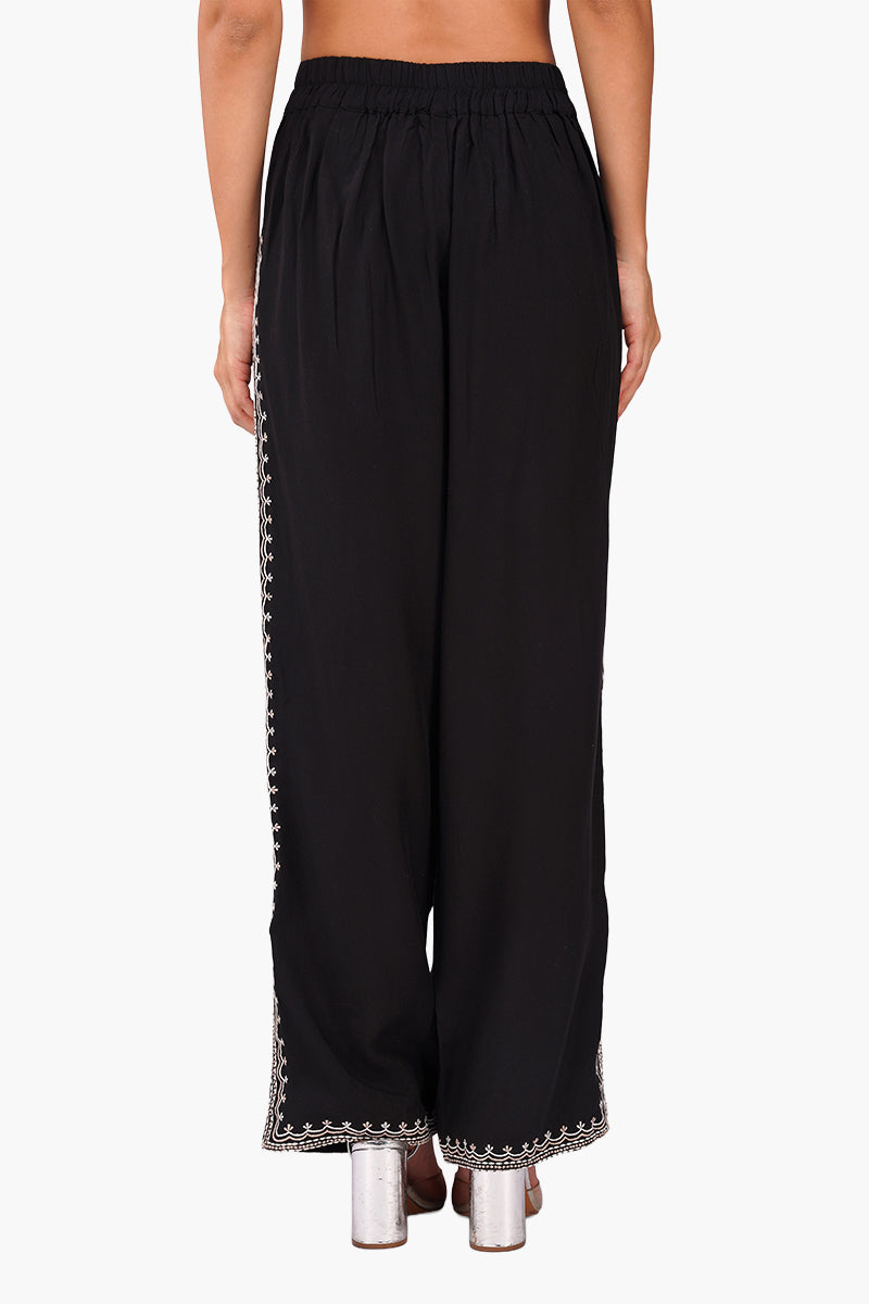 Monochrome Muse Embroidered Pants