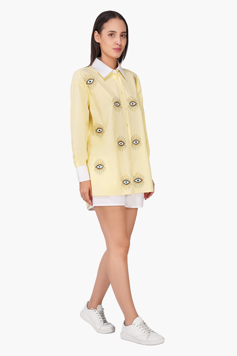 Buttery Blink Embellished Baggy Shirt