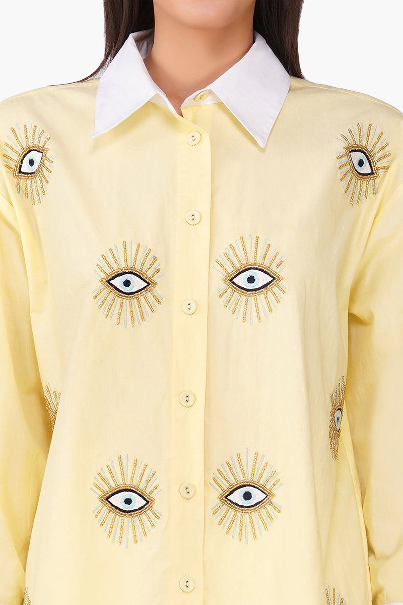Buttery Blink Embellished Baggy Shirt