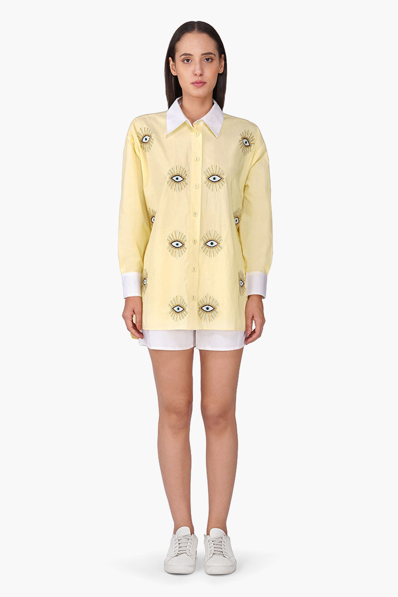 Buttery Blink Embellished Baggy Shirt