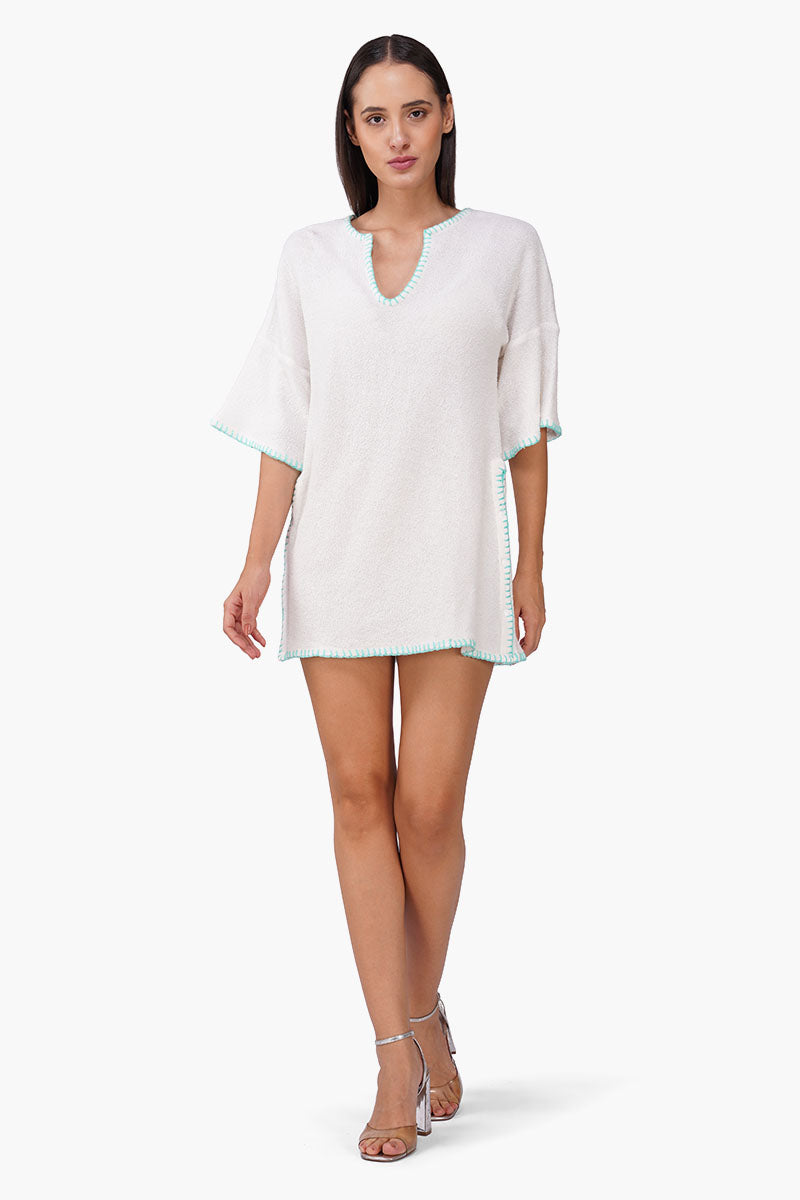 White Cloud Wrap Mini Dress