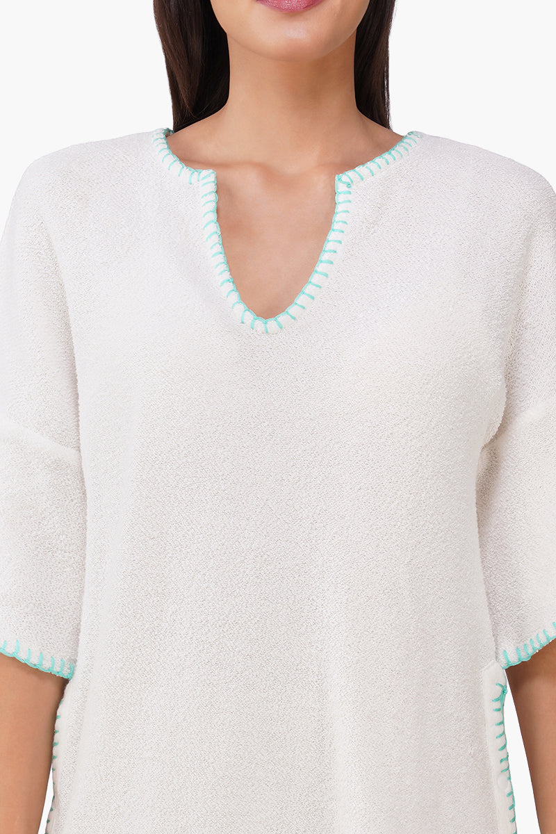 White Cloud Wrap Mini Dress