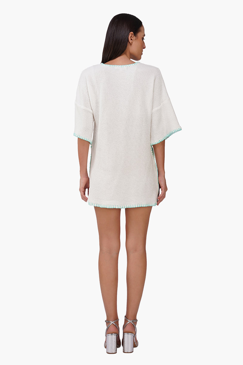 White Cloud Wrap Mini Dress