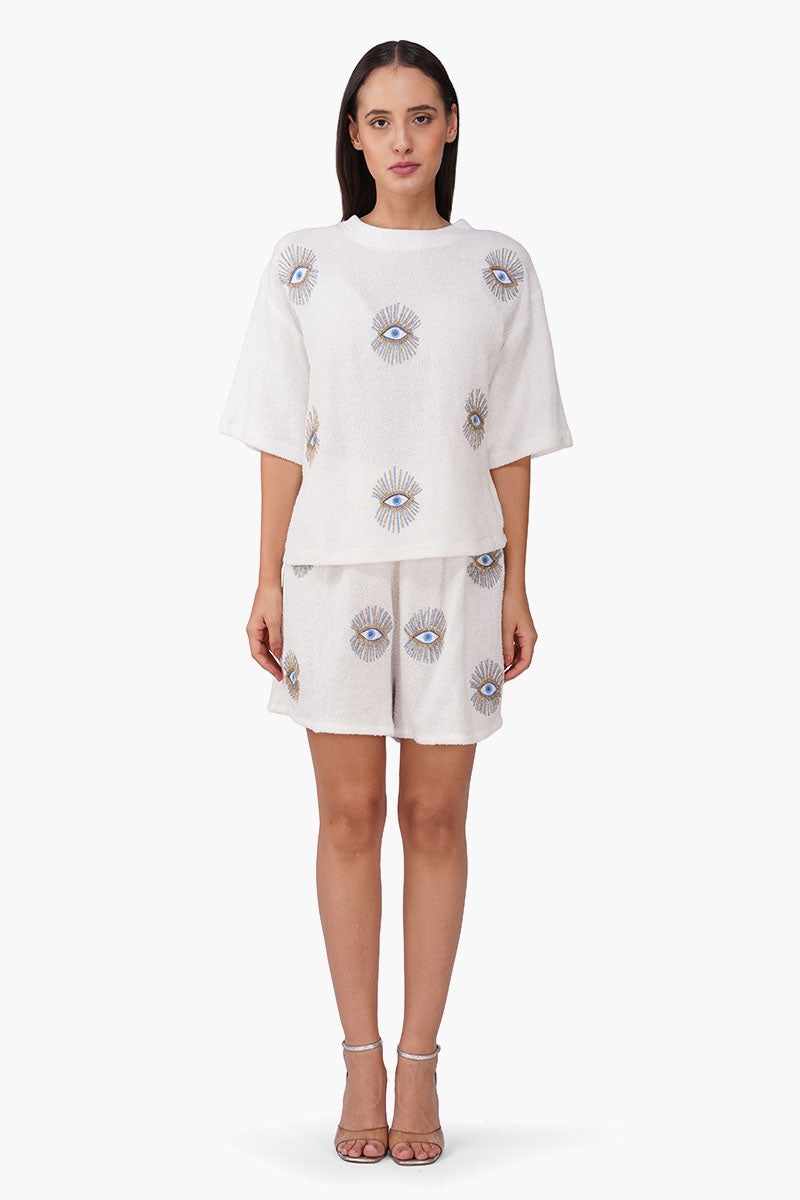White Eyeloom Shorts