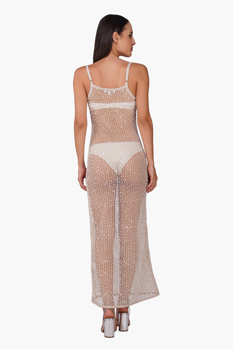 Silver Pearl Luxe Long Length Cover Up