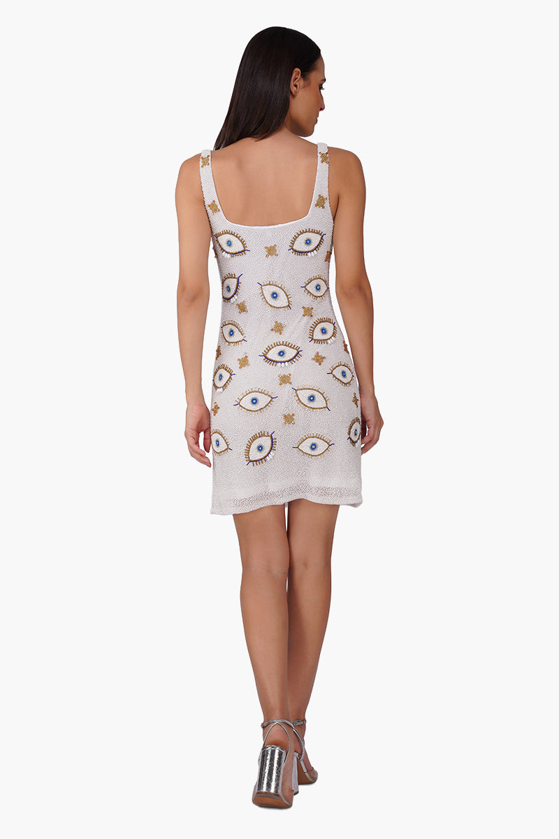 Pearl Eyedrop Embellished Bodycon Dress