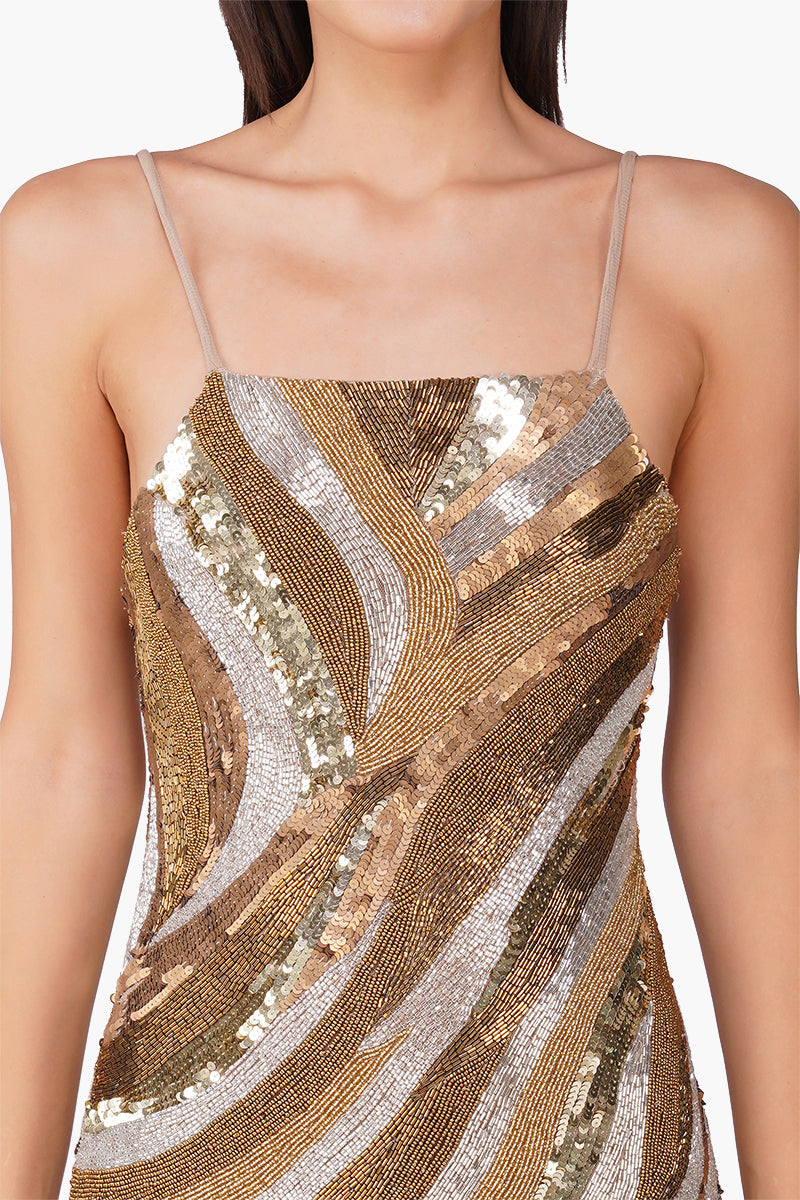 Golden Luxe Flicker Bodycon Dress
