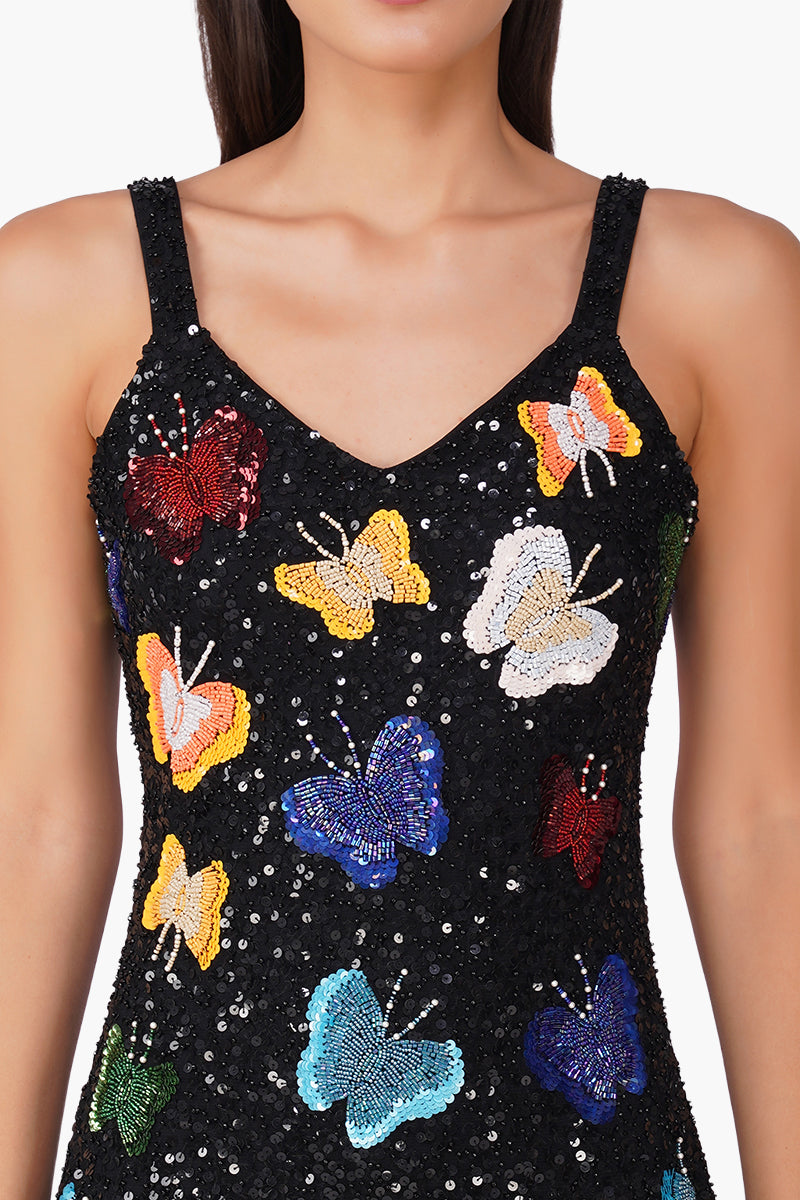 Multiglow Butterfly Embellished Bodycon Dress