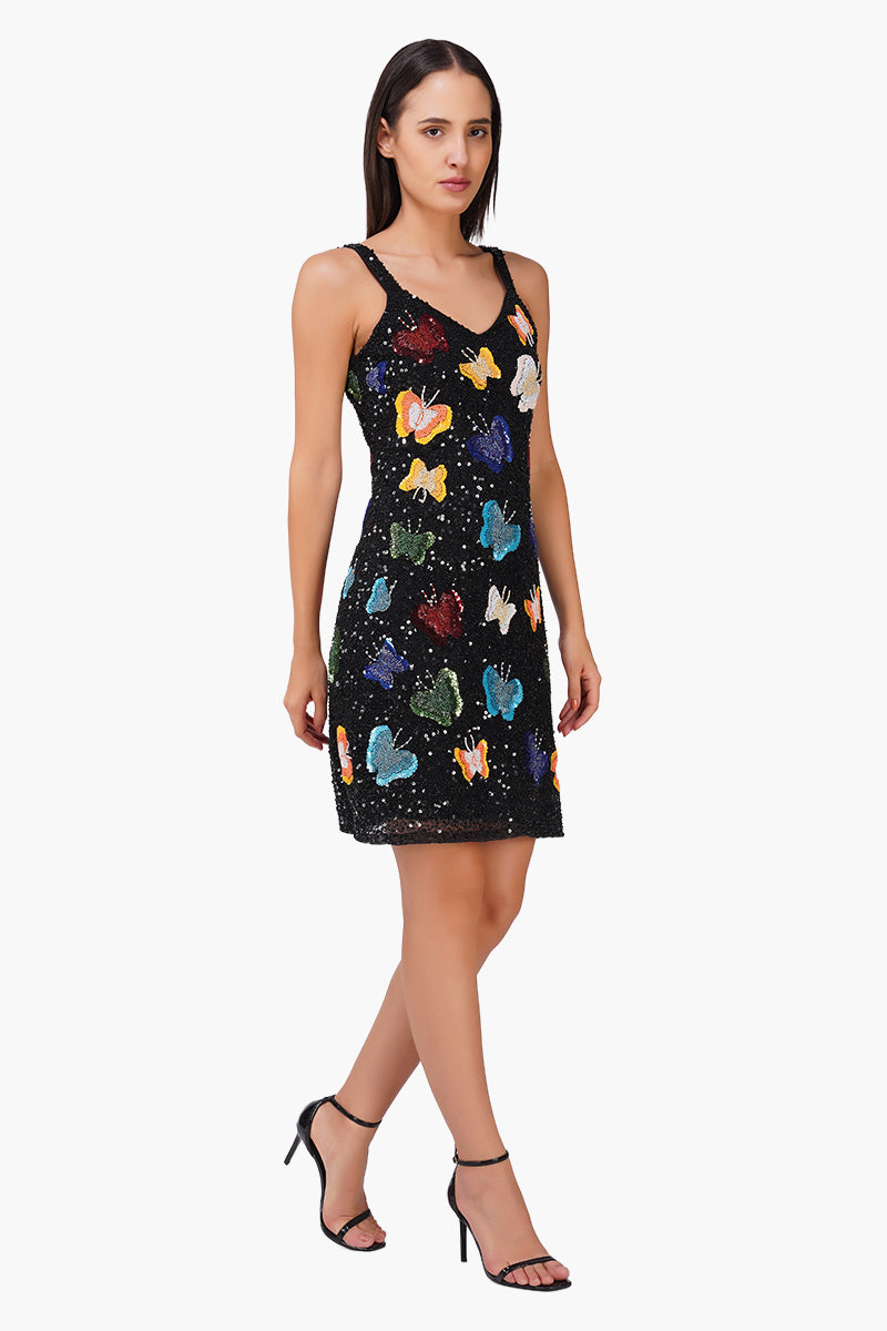Multiglow Butterfly Embellished Bodycon Dress