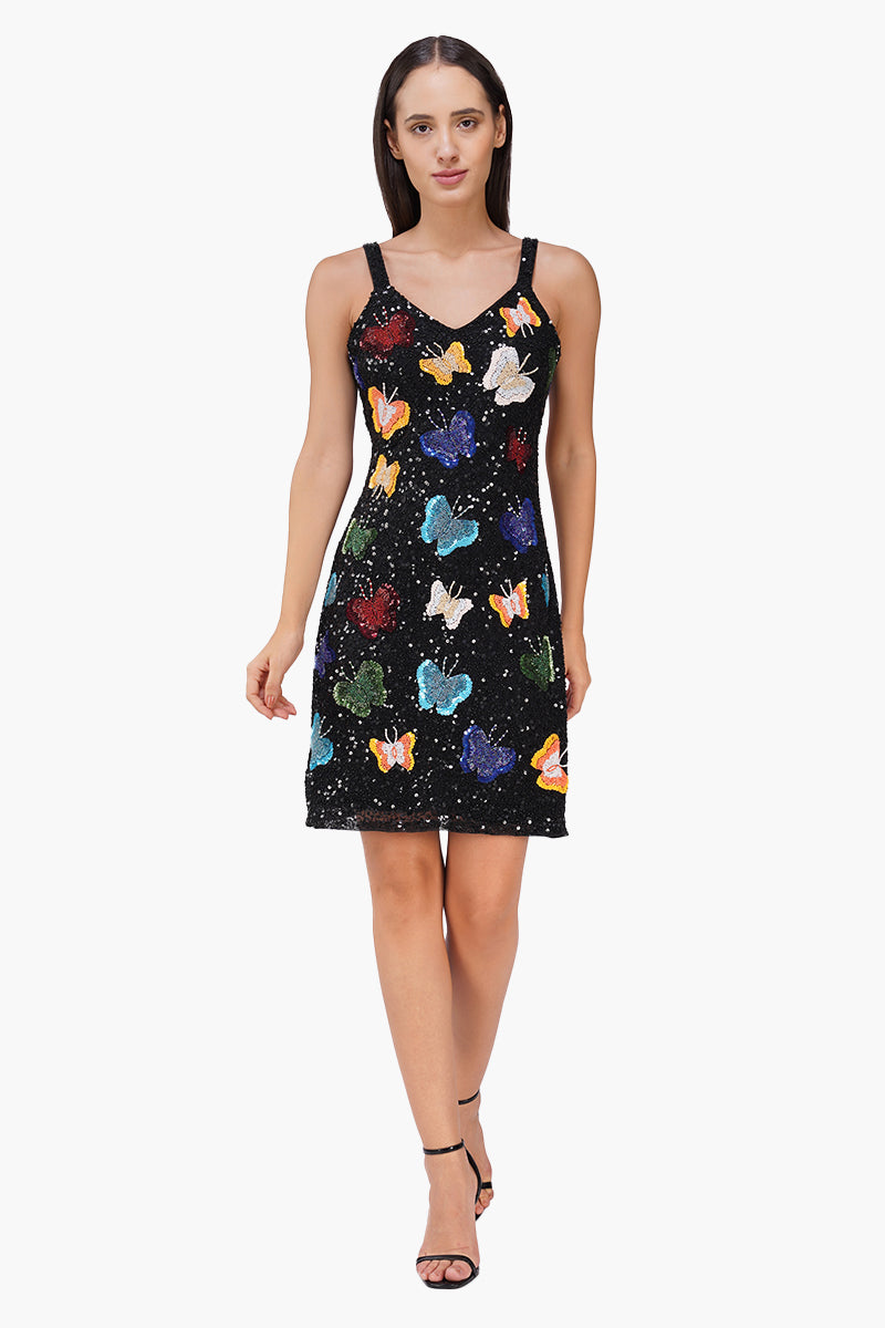 Multiglow Butterfly Embellished Bodycon Dress
