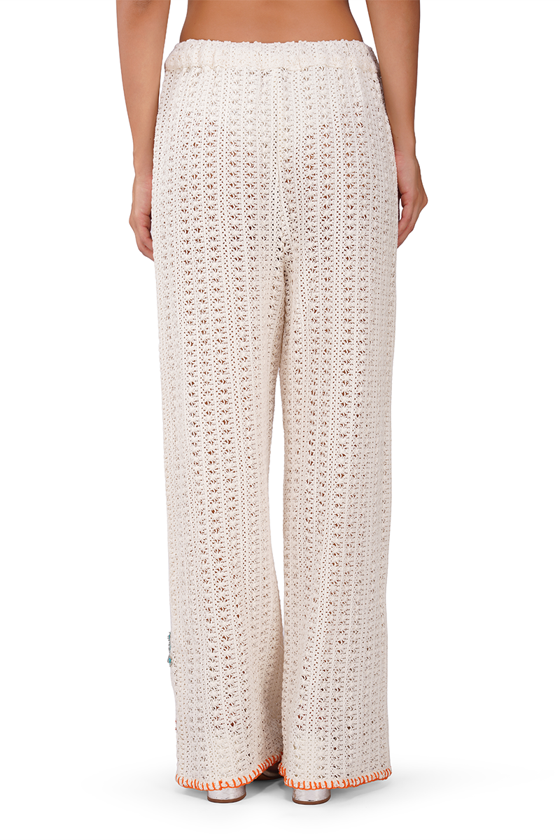 Coastel Patch Crochet Embellished Pant