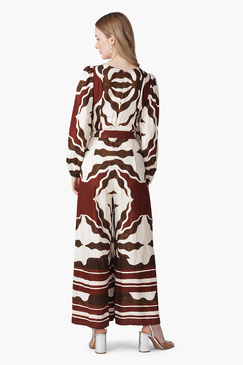 Tribal Print Red Jumpsuit