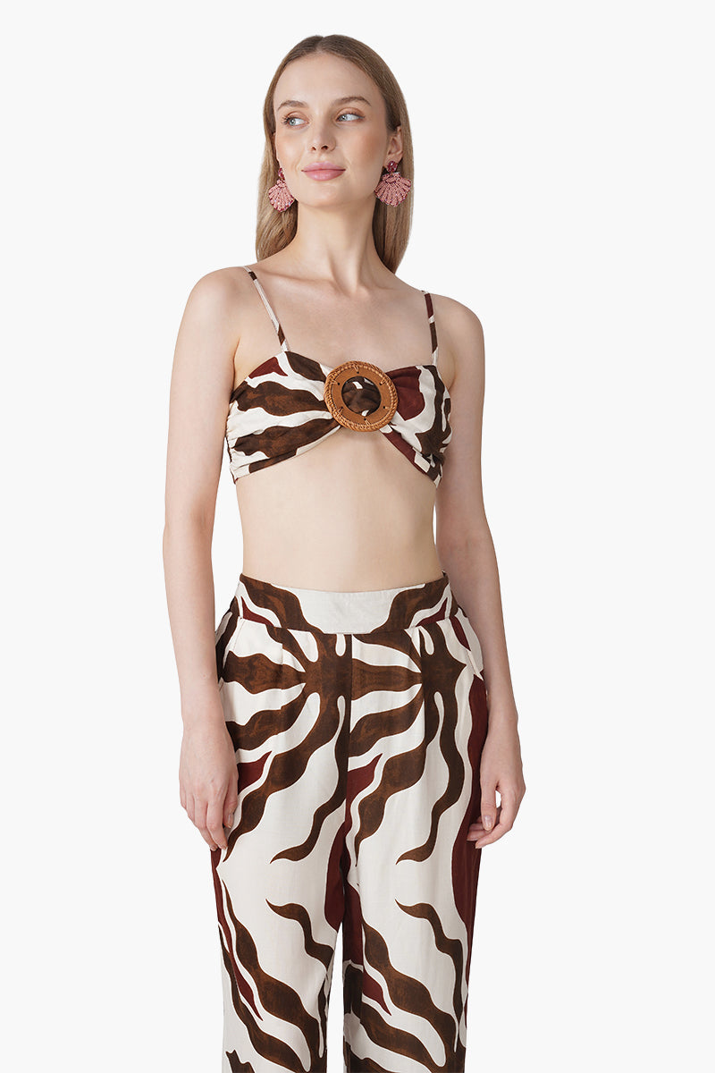 Tribal Print Red Croptop