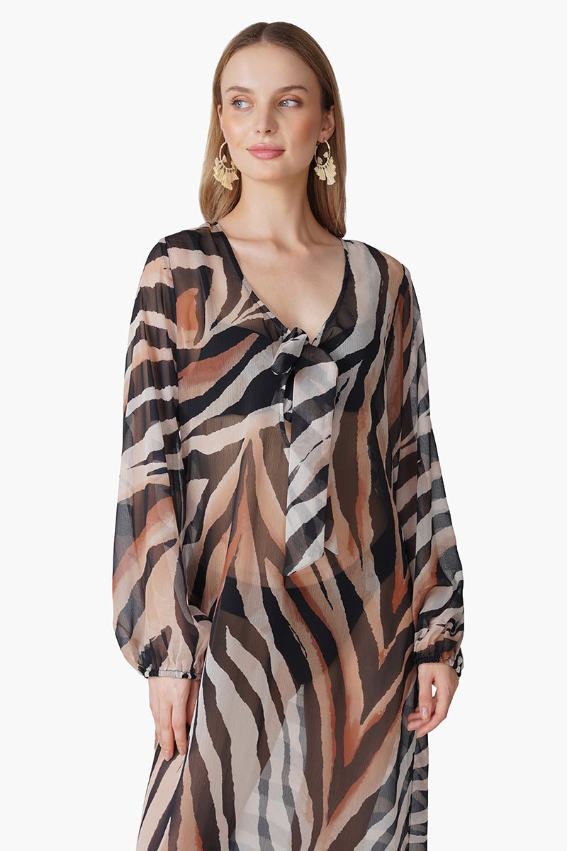 Luxe Leopard Printed Knoted Cover Up