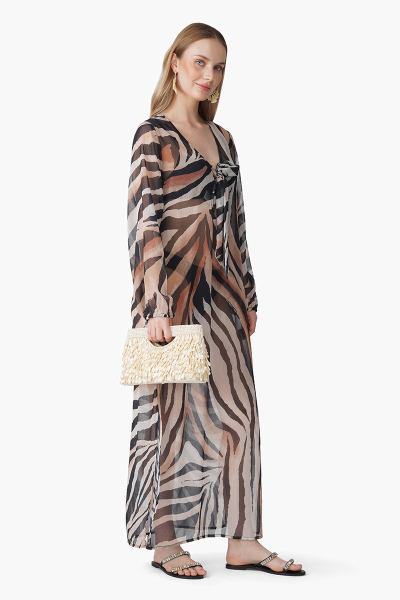 Luxe Leopard Printed Knoted Cover Up