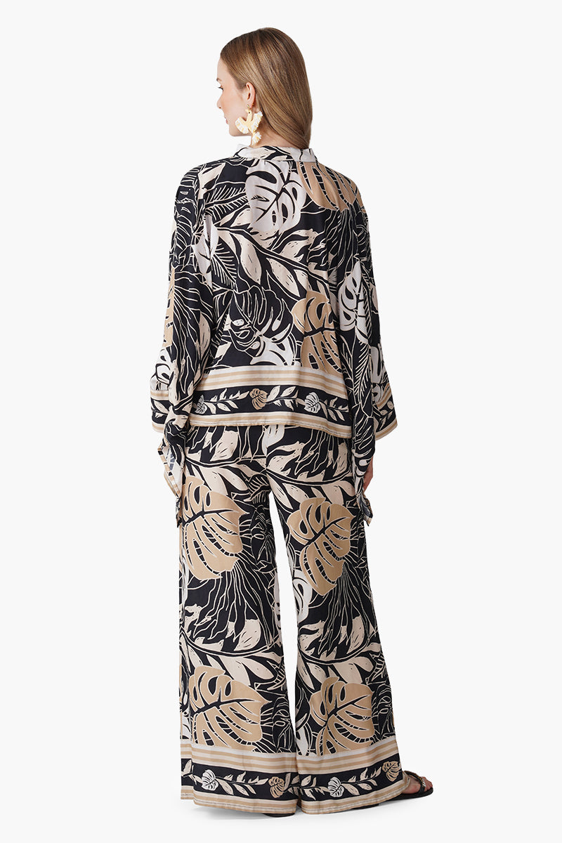 Monochrome Botanical Printed Shirt