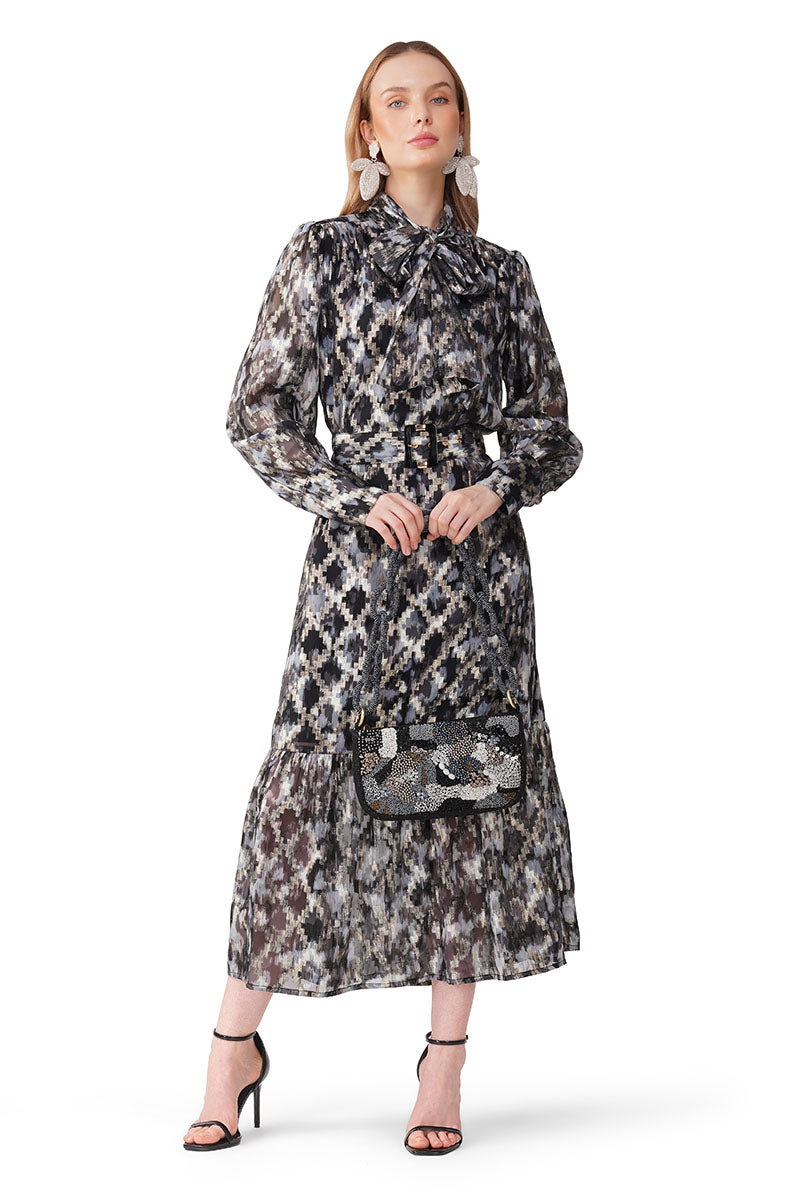 Grey Golden Muse Maxi Dress