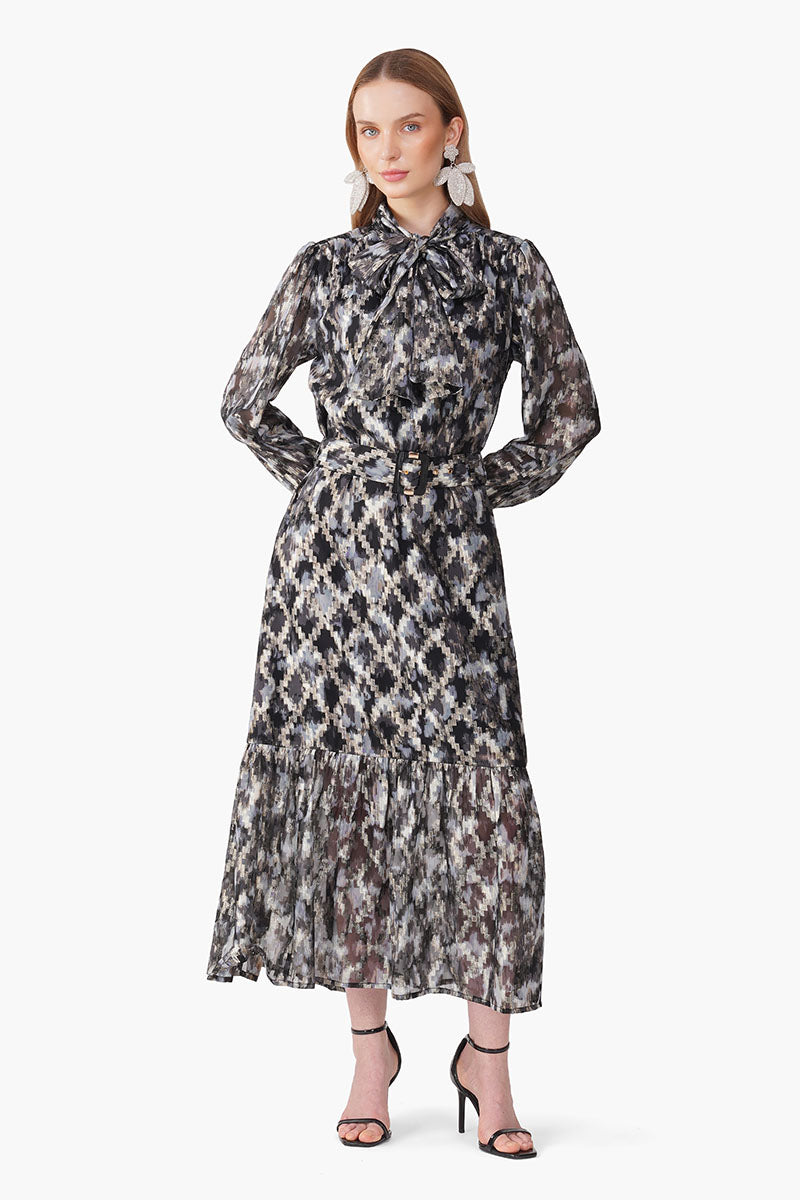 Grey Golden Muse Maxi Dress