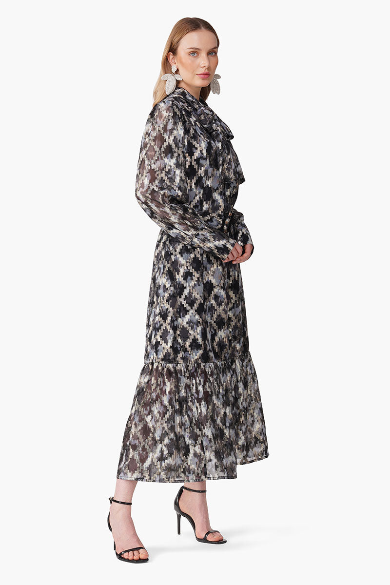 Grey Golden Muse Maxi Dress