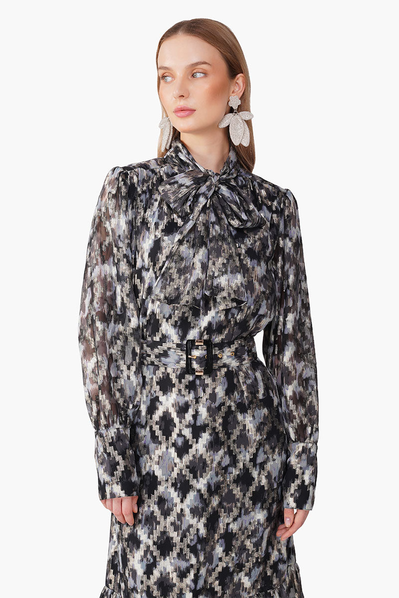 Grey Golden Muse Maxi Dress