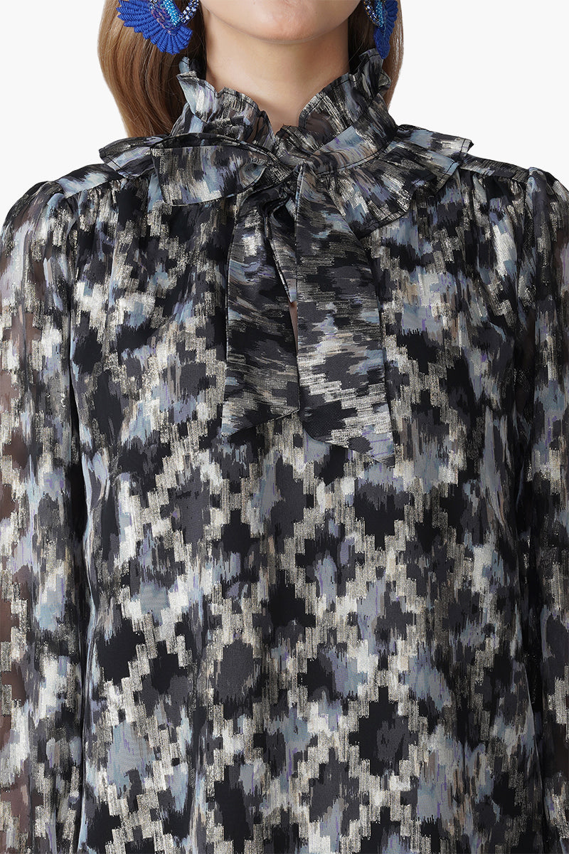 Grey Golden Muse Short Dress