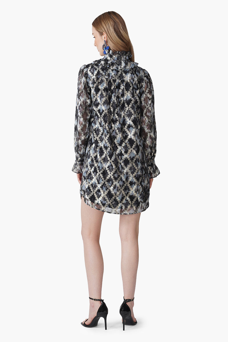 Grey Golden Muse Short Dress