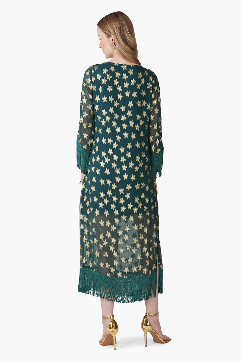 Starbloom Green Fringes Dress