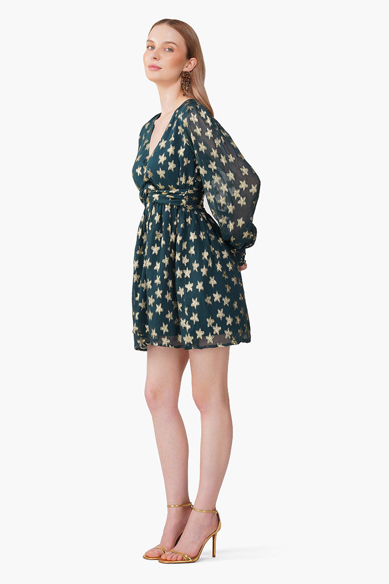 Starbloom Green Short Dress