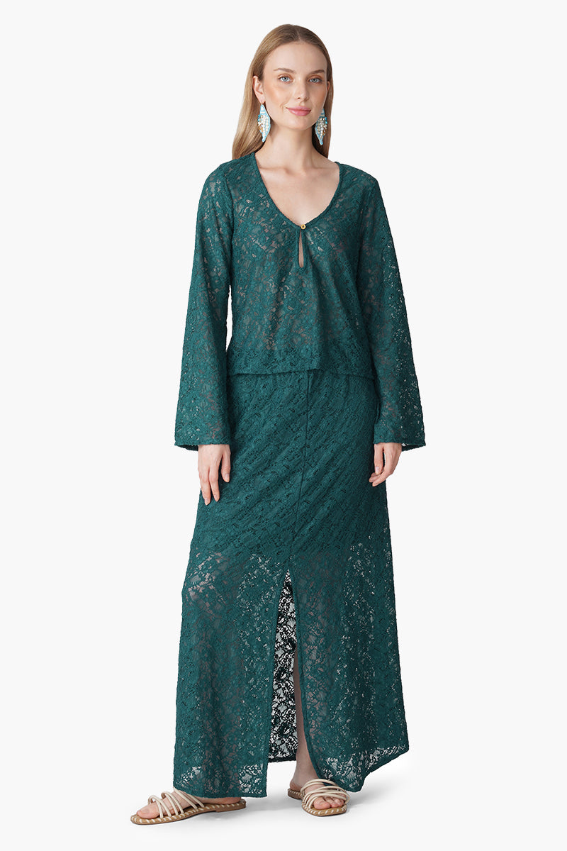 Teal Coastal Cover Up Top