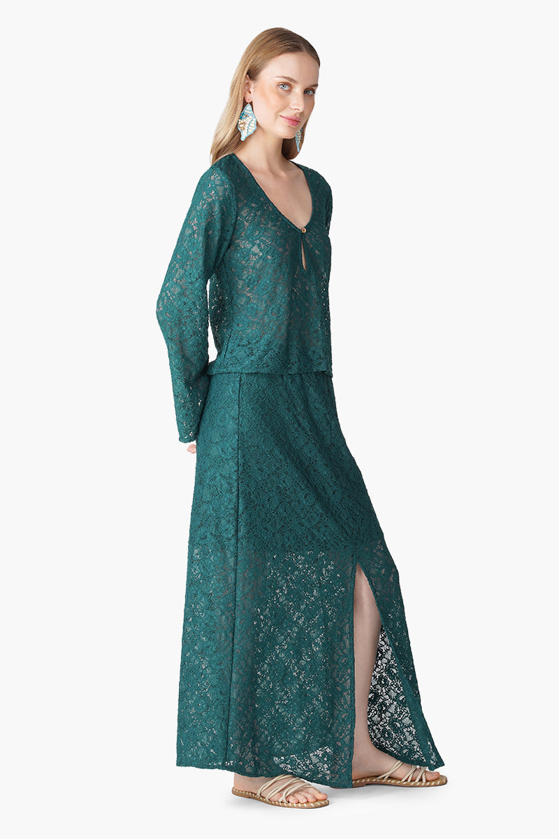 Teal Coastal Cover Up Top