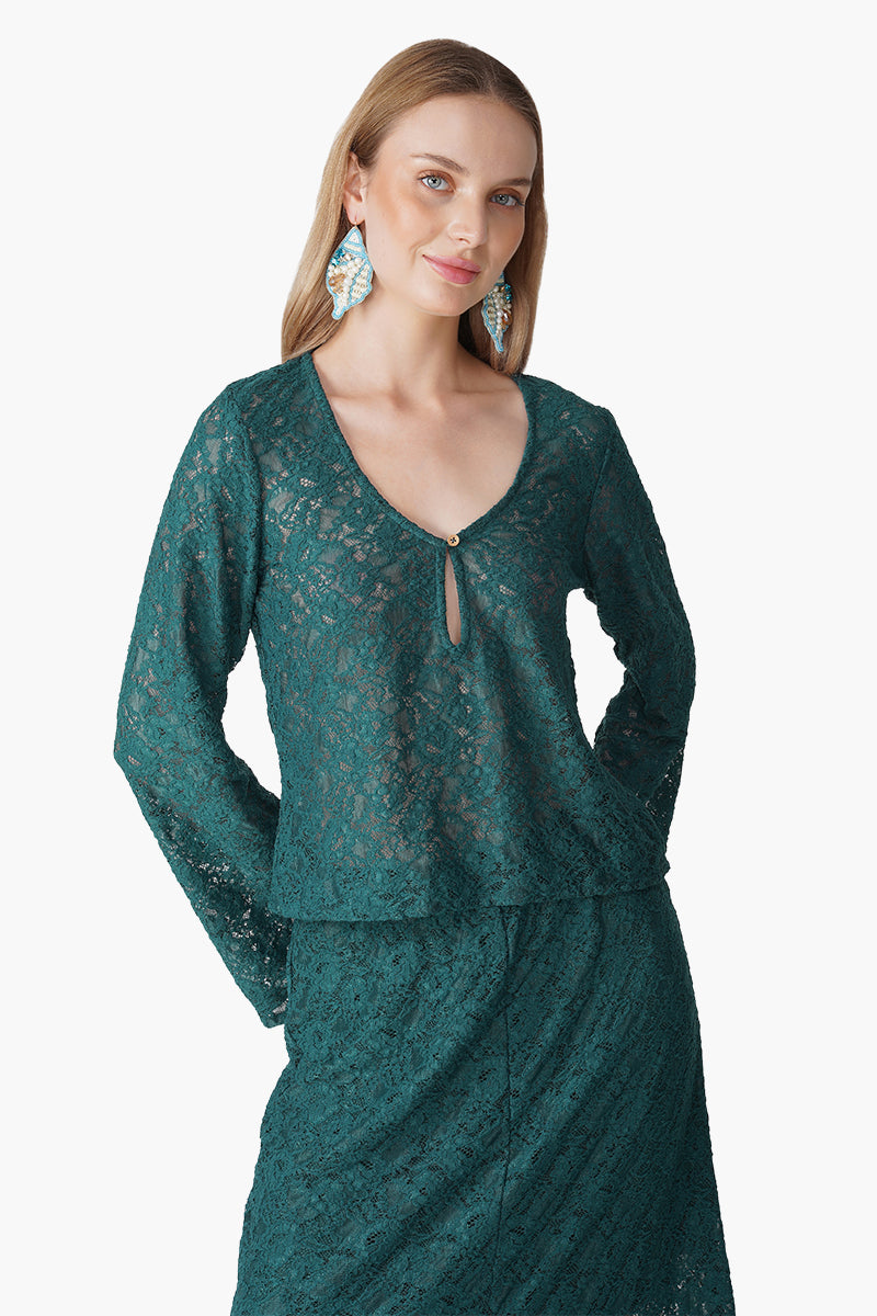 Teal Coastal Cover Up Top