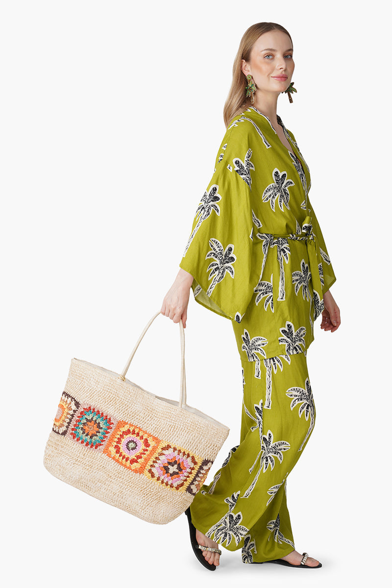 Green Bohemian Palm Printed Cover Up