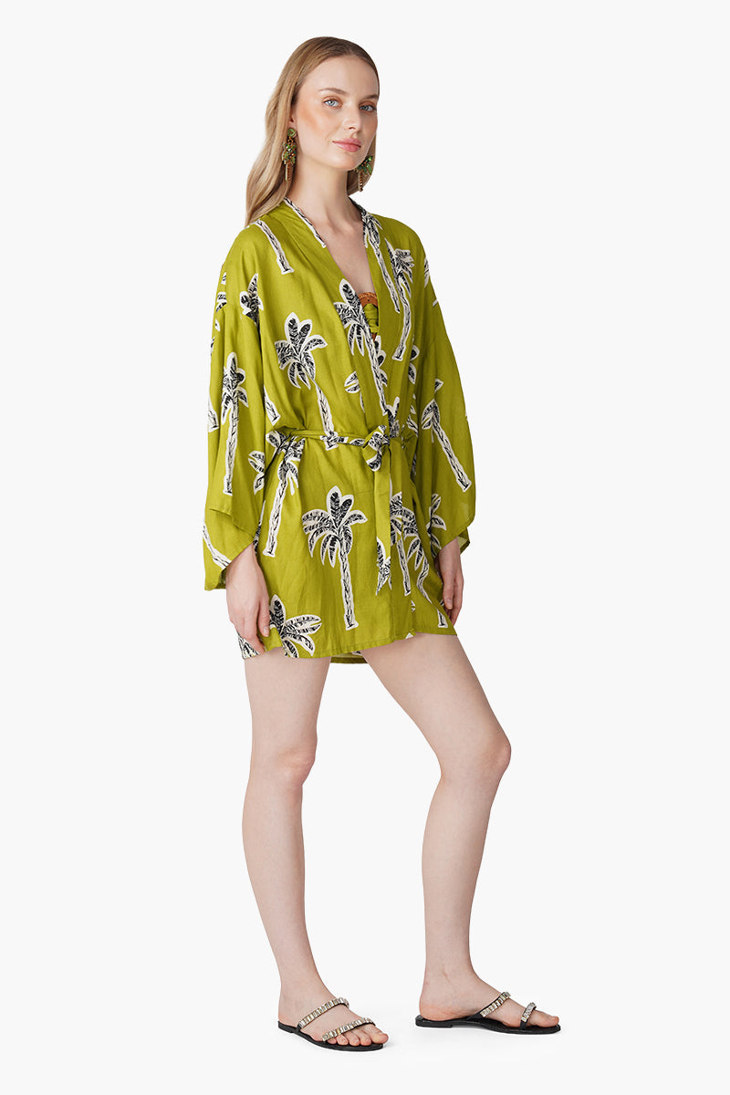 Green Bohemian Palm Printed Cover Up
