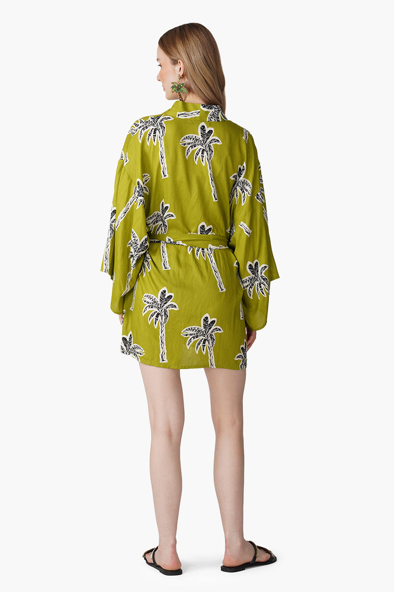 Green Bohemian Palm Printed Cover Up