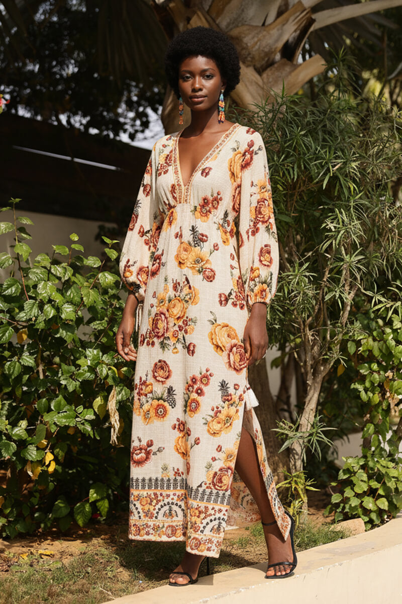 Boho Tucan Blossom Maxi Dress | America & Beyond