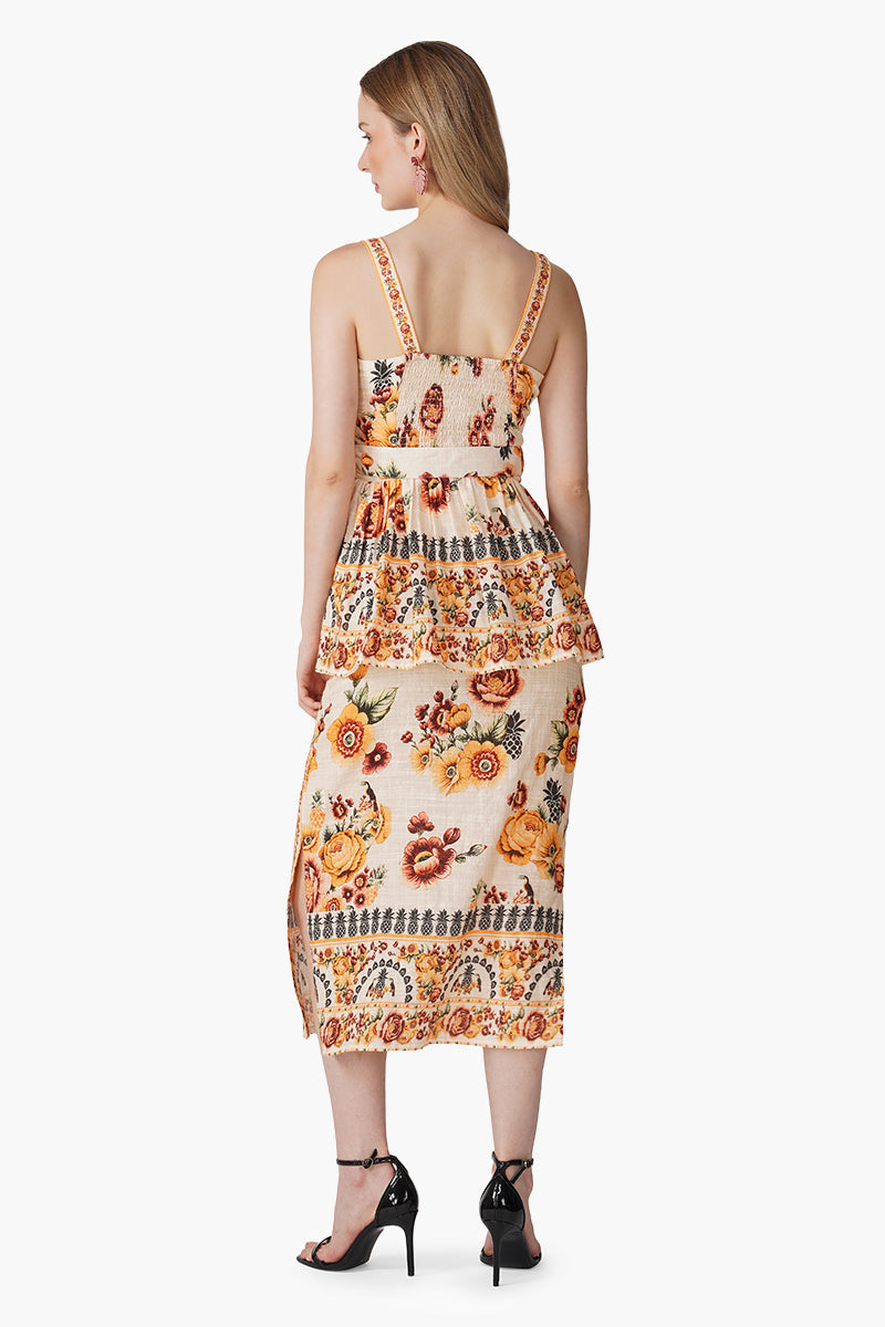 Boho Tucan Blossom Peplum Top