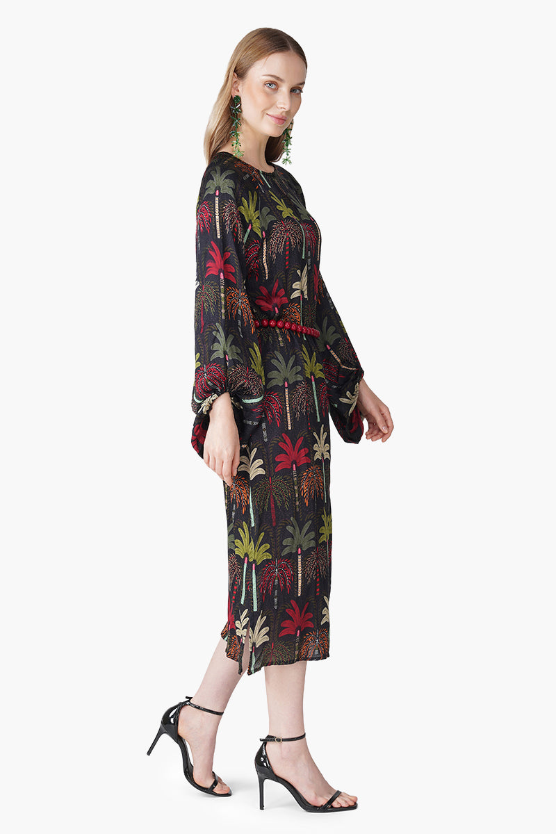 Multi Palm Rush Printed Slip On Dress