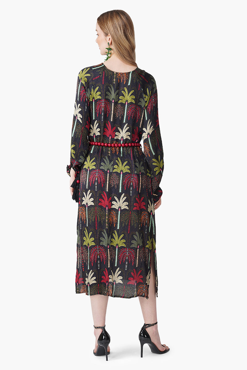 Multi Palm Rush Printed Slip On Dress