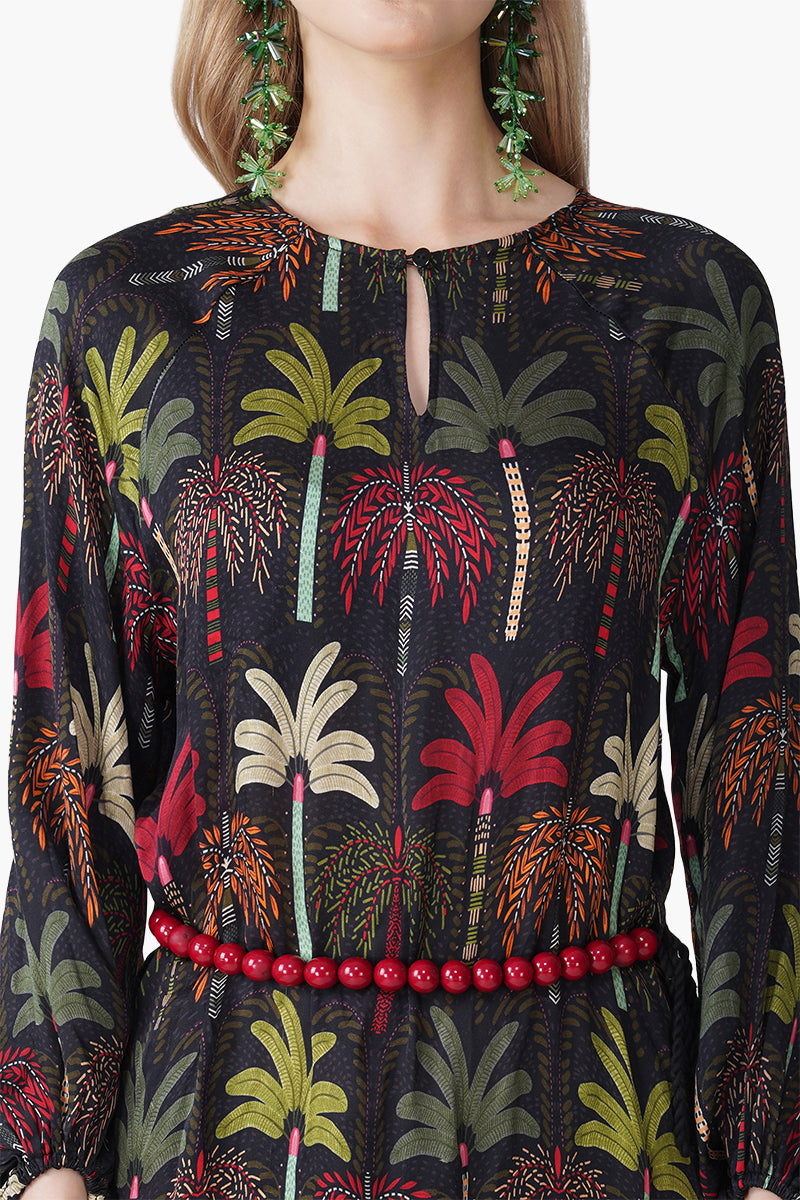 Multi Palm Rush Printed Slip On Dress