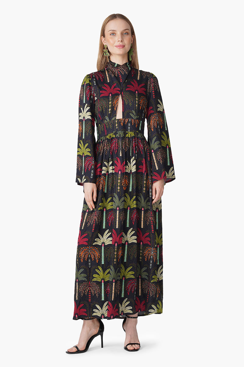 Multi Palm Rush Printed Maxi Dress