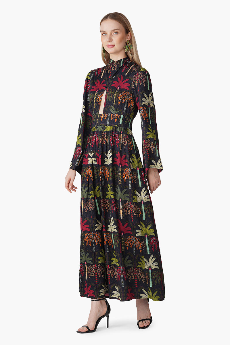 Multi Palm Rush Printed Maxi Dress
