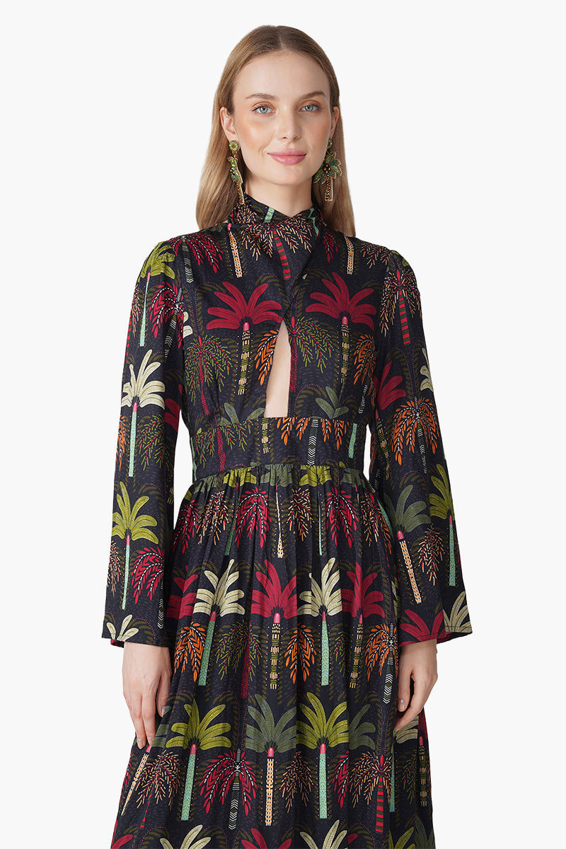 Multi Palm Rush Printed Maxi Dress