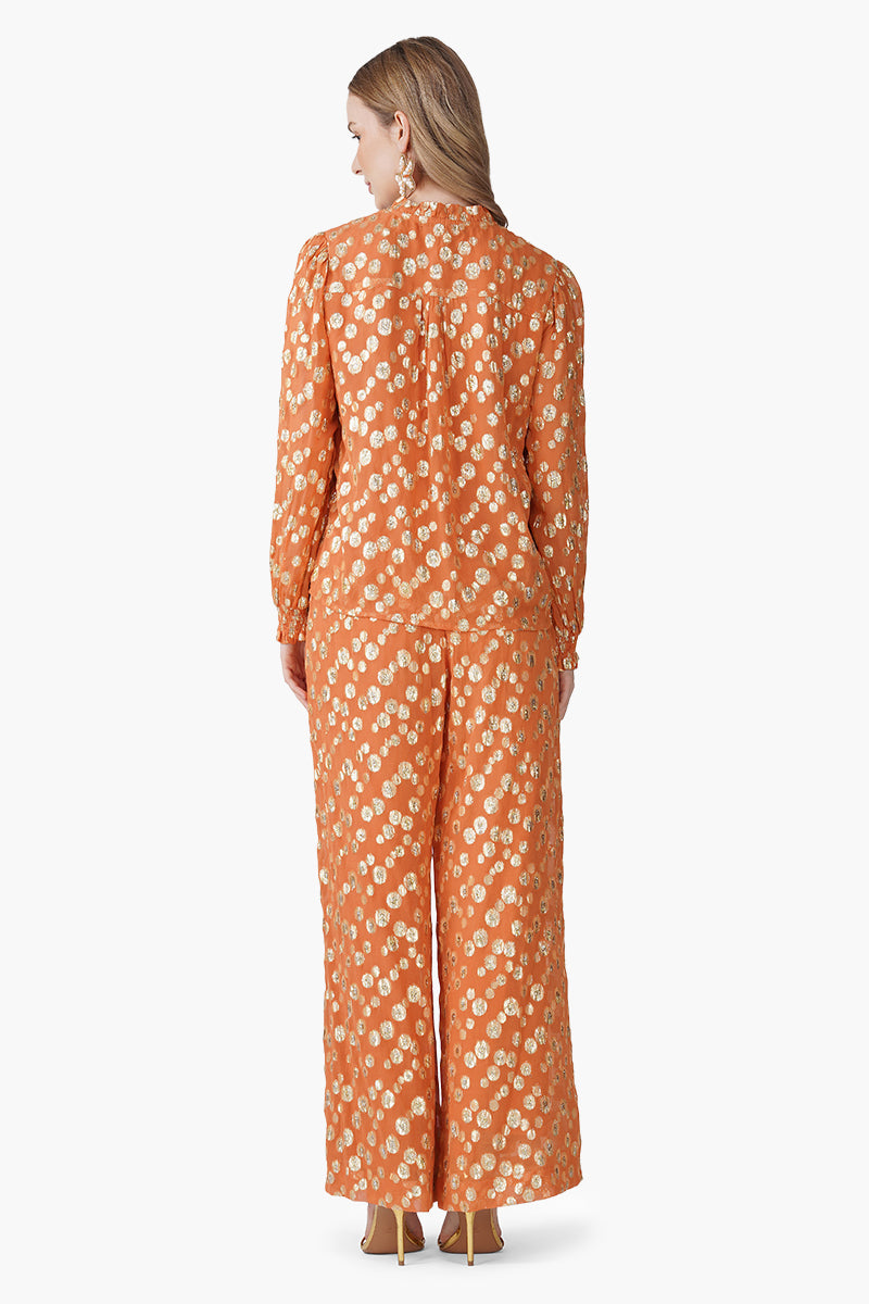 Tangerine Shine Lurex Evening Shirt